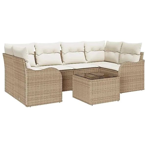 vidaXL Gartensofa-set Beige 55 x 55 x 37 cm Poly-Rattan 3345601 günstig online kaufen