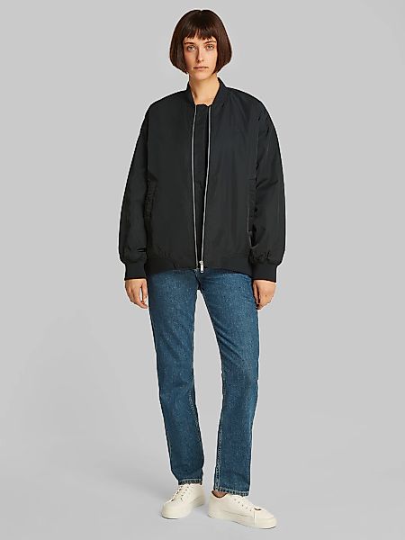 Calvin Klein Jeans Bomberjacke "LONG BOMBER" mit Logodruck, Rumpfabschluss günstig online kaufen