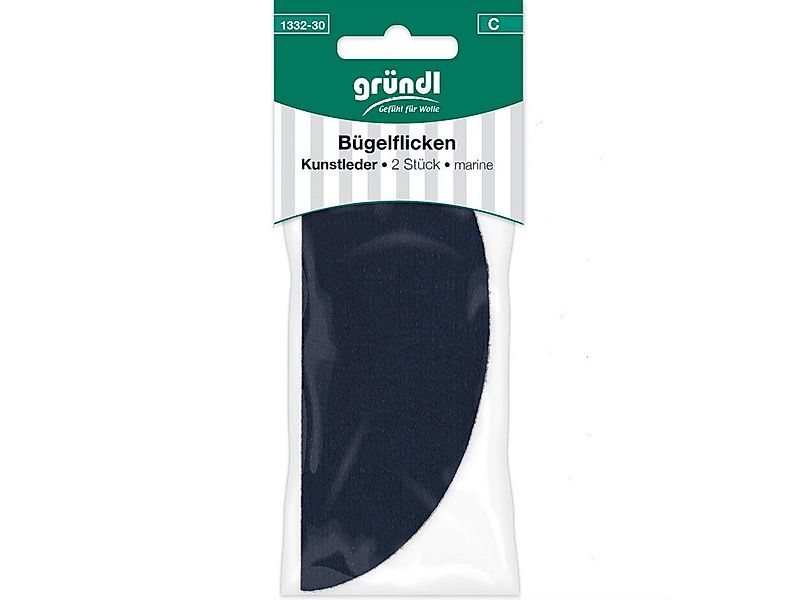 Gründl Patchies Gründl Bügelflicken Kunstleder 2 Stück marine, Leder günstig online kaufen