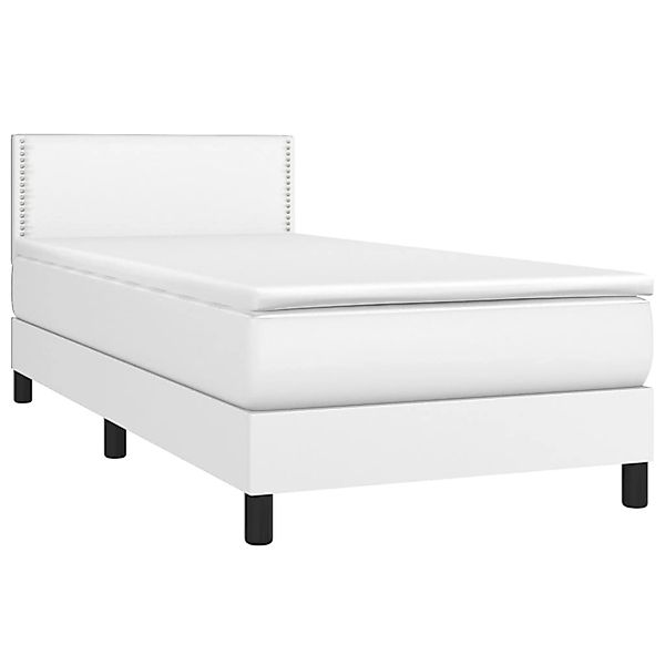 vidaXL Boxspringbett mit Matratze & LED Weiß 80x200 cm Kunstleder 3134130 günstig online kaufen