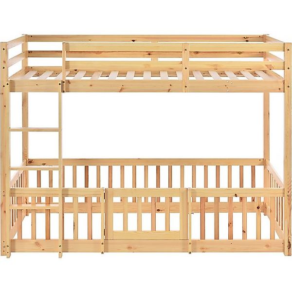 Gotagee Kinderbett Massivholz mit Fallschutz Etagenbett Hochbett Flaches Be günstig online kaufen