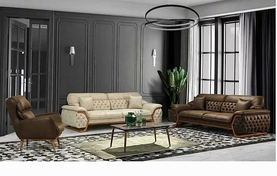 JVmoebel Sofa Sofa Set 3+3+1 Sitz Modern Sofagarnitur Wohnzimmer, 3 Teile, günstig online kaufen