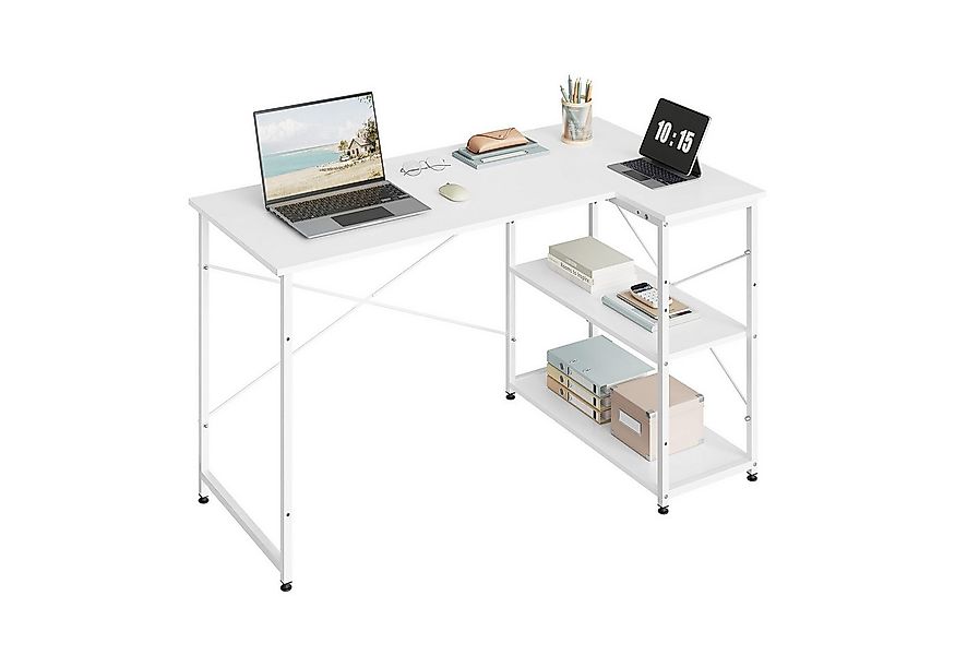 Woltu Schreibtisch (1-St), aus Holz und Stahl, mit Ablage, ca.120x74x71,5 c günstig online kaufen