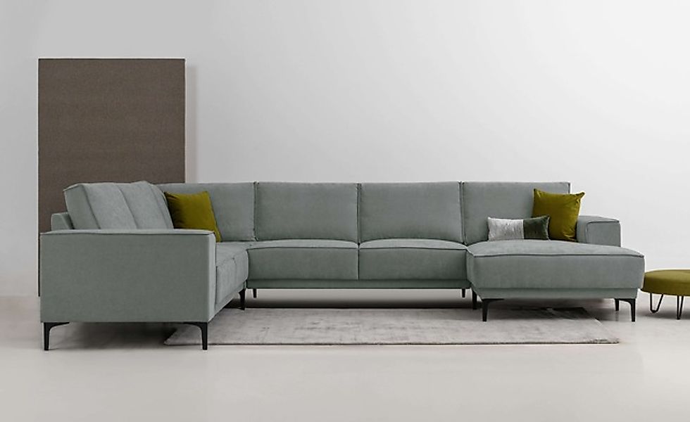 OTTO home Wohnlandschaft »XXL Sofa Oland, Struktur, Flachgewebe, Luxus-Micr günstig online kaufen