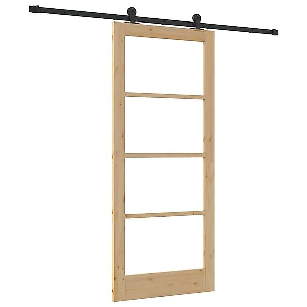 vidaXL Schiebetür ORKDAL Braun 86 x 198,5 cm Holz und Metall 3332143 günstig online kaufen