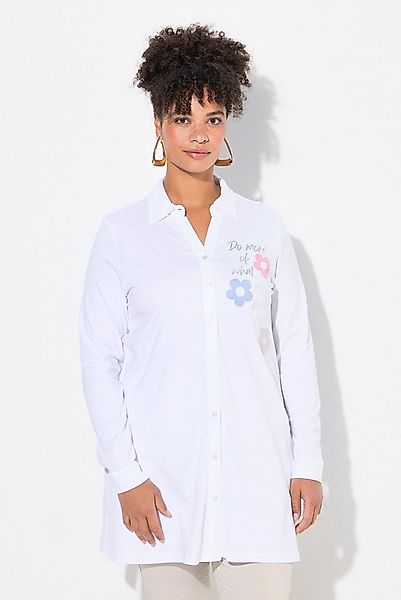 MIAMODA Longbluse Jerseybluse A-Linie 3D-Blüten Langarm günstig online kaufen