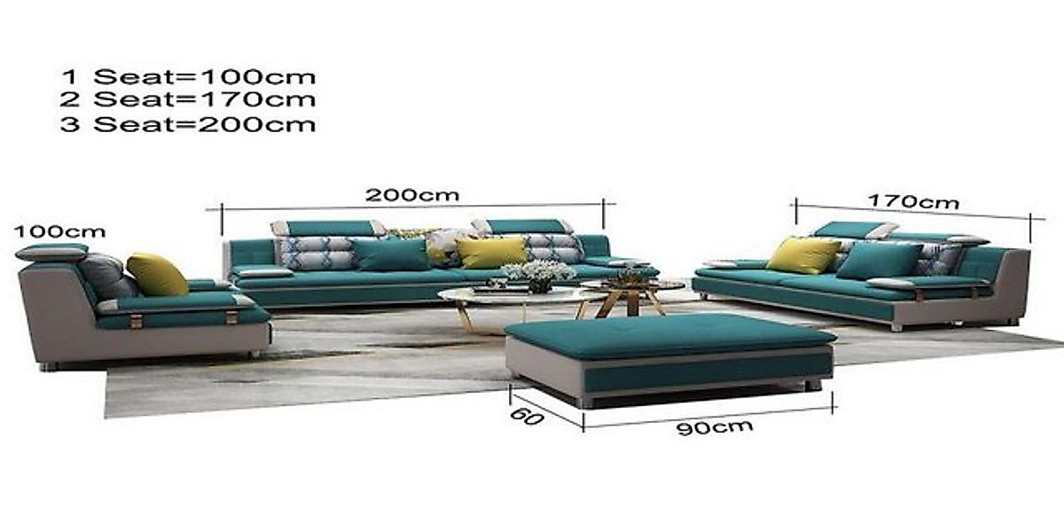 Xlmoebel Sofa Neues Design-Sofa-Set mit 3-Sitzer, 2-Sitzer und Einzelsitzer günstig online kaufen