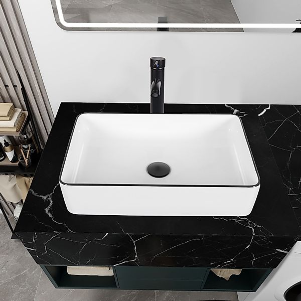 Puluomis Aufsatzwaschbecken Waschbecken Set mit Wasserhahn günstig online kaufen