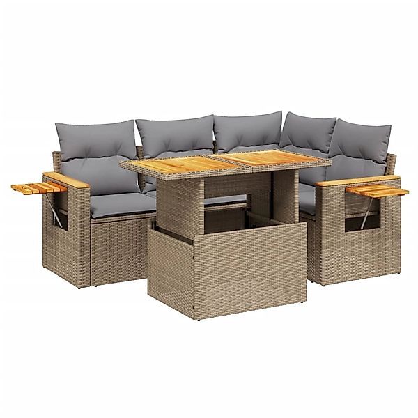 vidaXL Gartenlounge-Set 5-tlg. Garten-Sofagarnitur mit Kissen günstig online kaufen