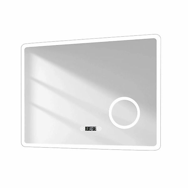 Emke Badspiegel mit 3-fache Vergrößerung 80 x 60 cm LED Spiegel mit Beschla günstig online kaufen