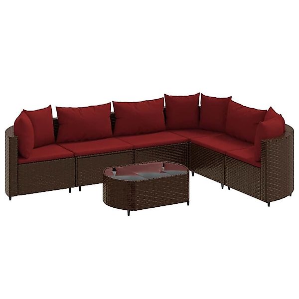 vidaXL Gartenlounge-Set 7-tlg. Garten-Sofagarnitur mit Kissen günstig online kaufen