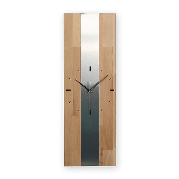 Kreative Feder Wanduhr Designer-Wanduhr "Silver Stripe" günstig online kaufen