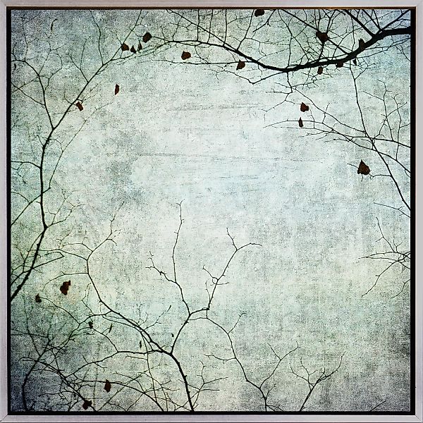 queence Leinwandbild "Kirschblüten", Abstrakt, mit einem Schattenfugenrahme günstig online kaufen