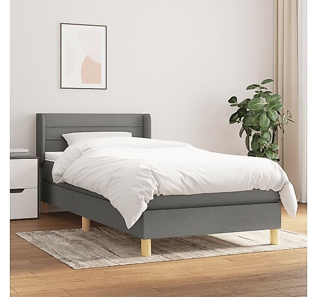 vidaXL Boxspringbett Boxspringbett mit Matratze Dunkelgrau 90x190 cm Stoff günstig online kaufen