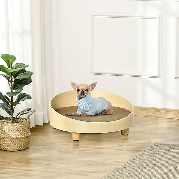 PawHut Hundebett erhöhtes Haustierbett mit Kissen runde Form für kleine Hun günstig online kaufen