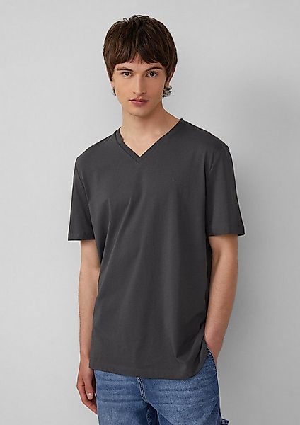 s.Oliver Kurzarmshirt T-Shirt Jersey-T-Shirt mit V-Ausschnitt und Logo günstig online kaufen