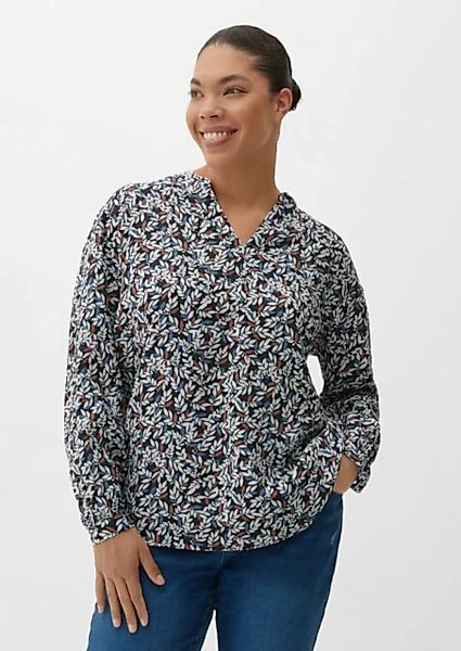 TRIANGLE Langarmbluse Bluse mit Tunikaausschnitt Logo günstig online kaufen