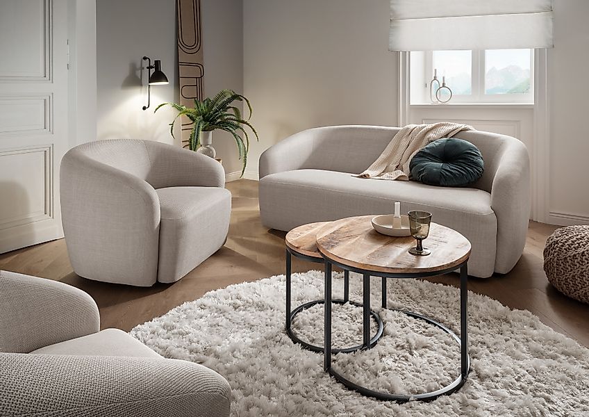 Lounge Sofa Loconia 2,5-Sitzer Beige günstig online kaufen
