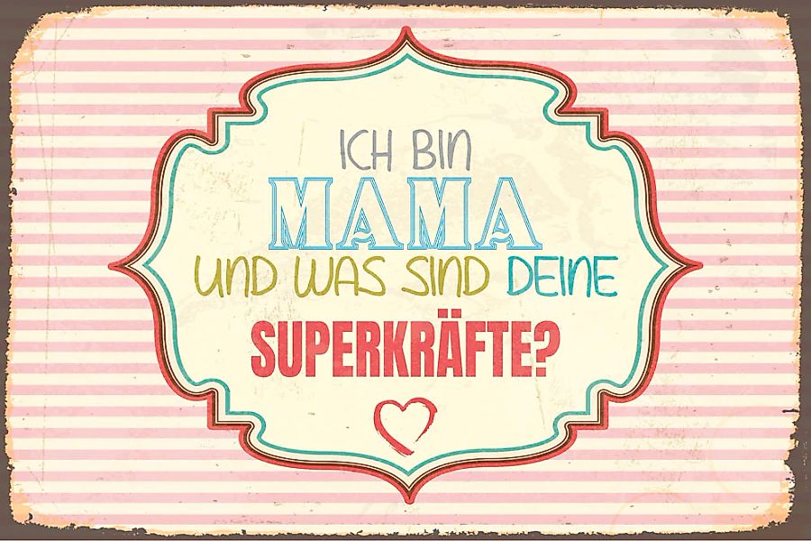 queence Metallbild "Superkraft" Sprüche 1 Stk. tlg. günstig online kaufen