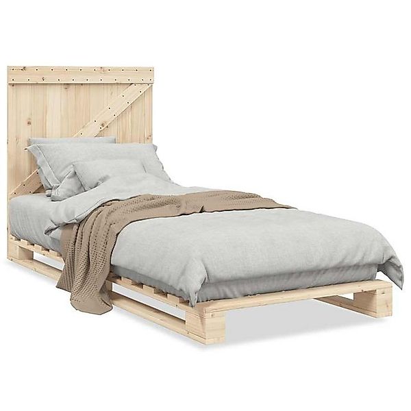vidaXL Bett, Massivholzbett mit Kopfteil 90x200 cm Kiefer günstig online kaufen