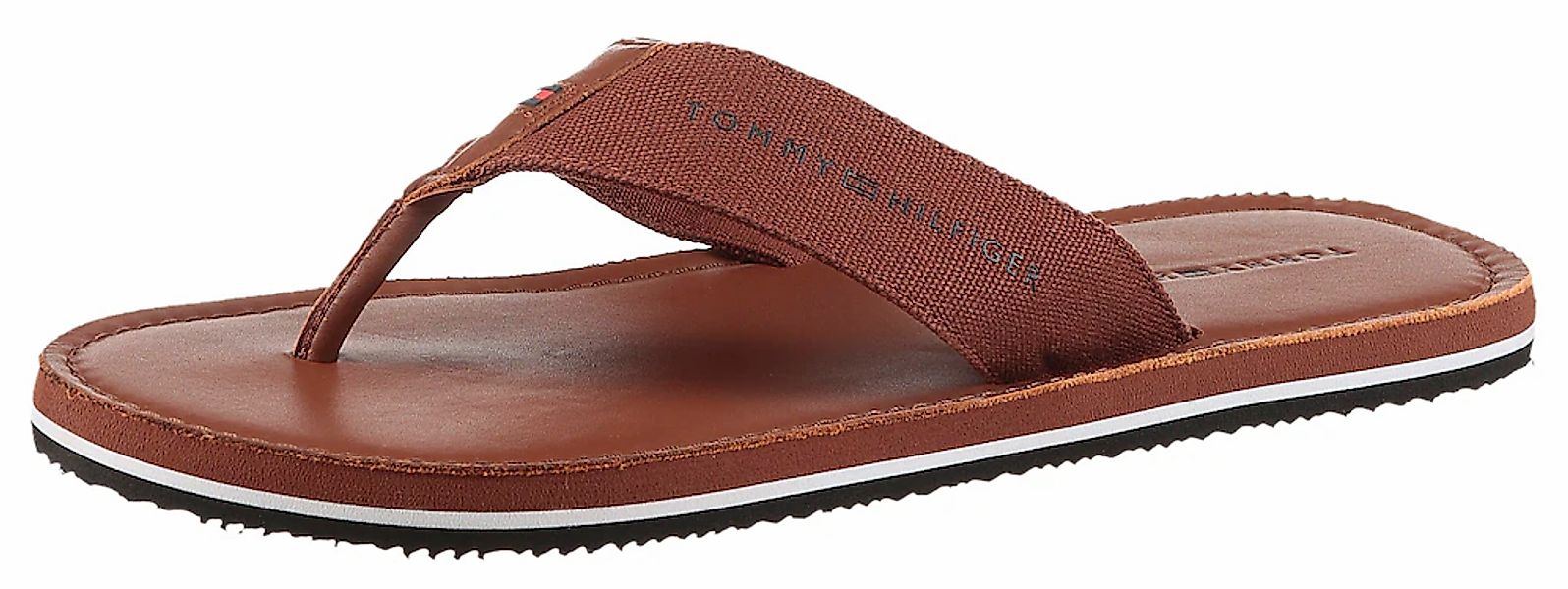 Tommy Hilfiger Zehentrenner "HILFIGER LEATHER BEACH SANDAL", Dianette, Somm günstig online kaufen