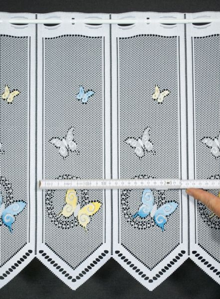 Gardinen Kranzusch Scheibengardine Schmetterlinge, Stangendurchzug, transpa günstig online kaufen