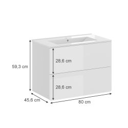 Vicco Badmöbel-Set Izan, Weiß Hochglanz, 2 günstig online kaufen