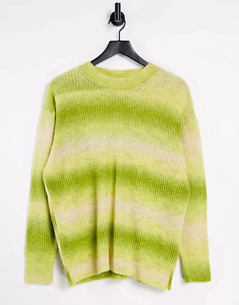 Topshop – Oversize-Pullover mit Batikmuster in Grün günstig online kaufen