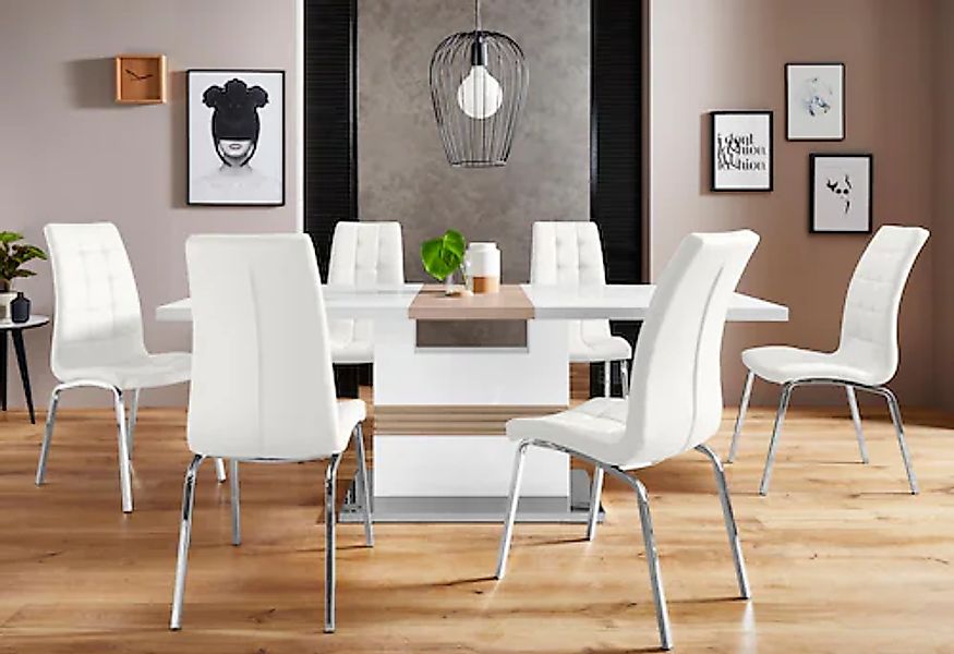 INOSIGN Essgruppe »Perez/Lila« Set, 5 Stk. tlg. mit 4 Stühlen, Tisch auszie günstig online kaufen