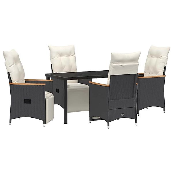 vidaXL Garten Essgruppe mit Kissen 5-Tlg Schwarz Poly Rattan 3379613 günstig online kaufen