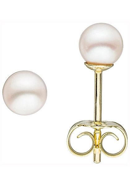 JOBO Paar Ohrstecker, 585 Gold mit Akoya-Zuchtperlen 4 mm günstig online kaufen