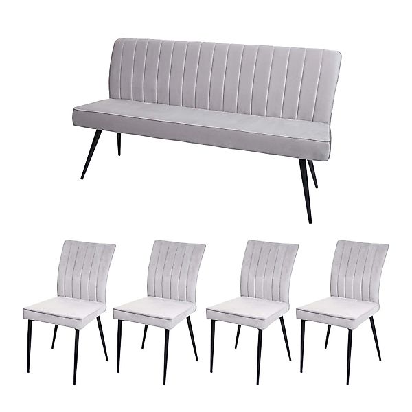 MCW Esszimmer-Set K16 5-teilig Hellgrau günstig online kaufen