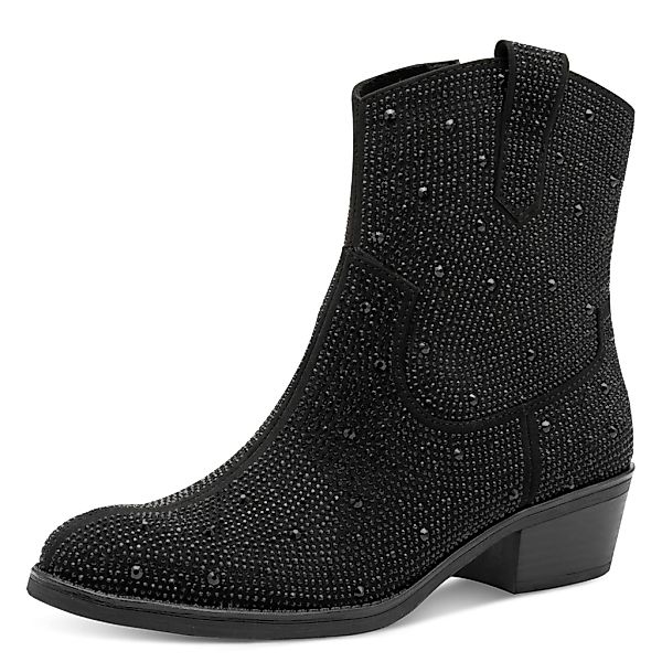 MARCO TOZZI Stiefelette, Blockabsatz, Westernboots mit funkelenden Strassst günstig online kaufen