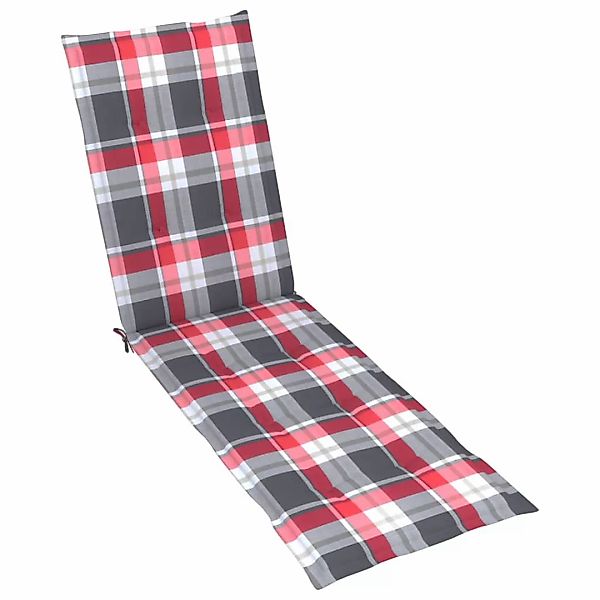 vidaXL Sitzauflage Liegestuhl-Auflage Rot Karomuster (75+105)x50x4 günstig online kaufen