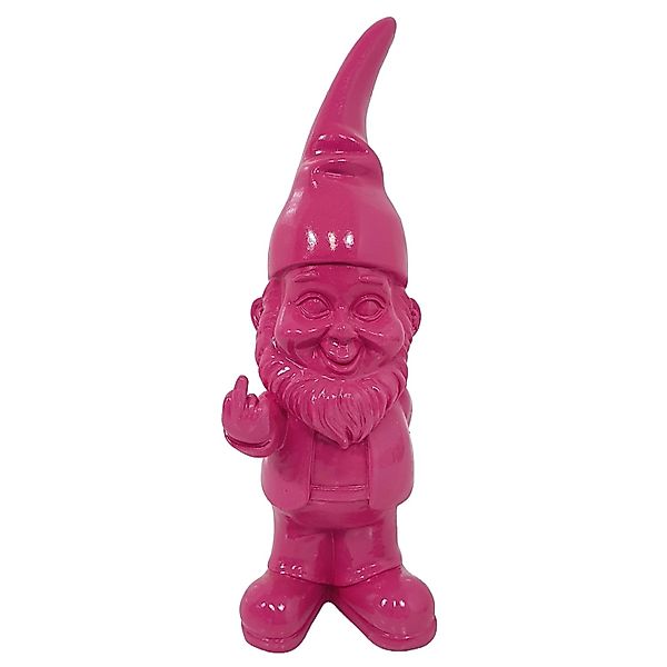 Deko-Figur Zwerg mit Stinkefinger 17,5 cm Magenta günstig online kaufen