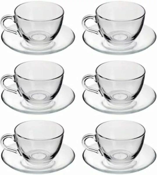 Pasabahce 6er-Set Teetassen mit Unterteller transparent günstig online kaufen