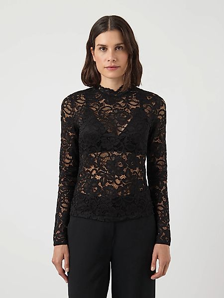 Y.A.S Langarmshirt "YASLACEY LS LACE TOP S. NOOS" günstig online kaufen