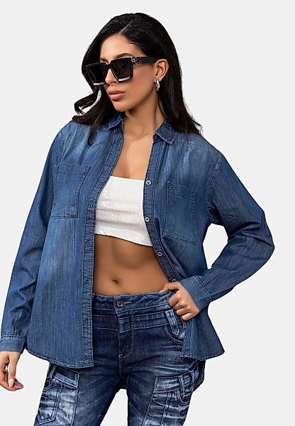 Cipo & Baxx Jeansbluse "Jeansbluse" 1 Stk. mit Brusttaschen, WH134 günstig online kaufen