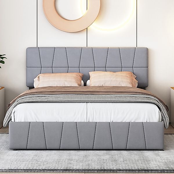 FUROKOY Stauraumbett Polsterbett Doppelbett mit 4 günstig online kaufen