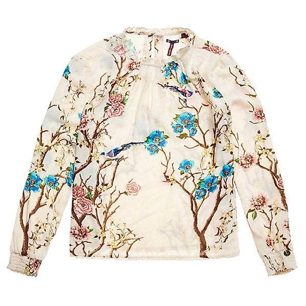 Superdry Woven Embroidery Langarm-t-shirt XS Cream Floral günstig online kaufen