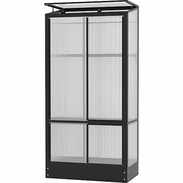 Vitavia Gewächshaus Polis Schwarz 0,35 m² inkl. Fundamentrahmen günstig online kaufen