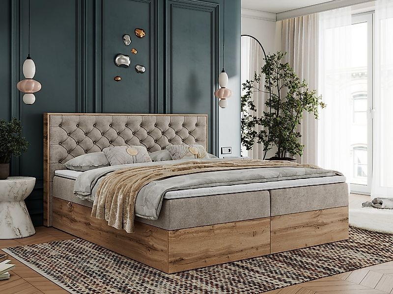 MKS MÖBEL Boxspringbett ALBERO 3 (Packung, Set, Topper T25/Visco, T30-Schau günstig online kaufen