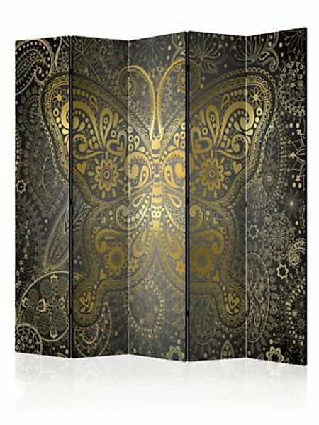 artgeist Paravent Golden Butterfly II [Room Dividers] grau-kombi Gr. 225 x günstig online kaufen
