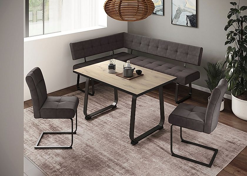 HELA Essgruppe RUHR, (4-tlg), Kufentisch 140x90 cm, Schwingstuhl und Bank m günstig online kaufen