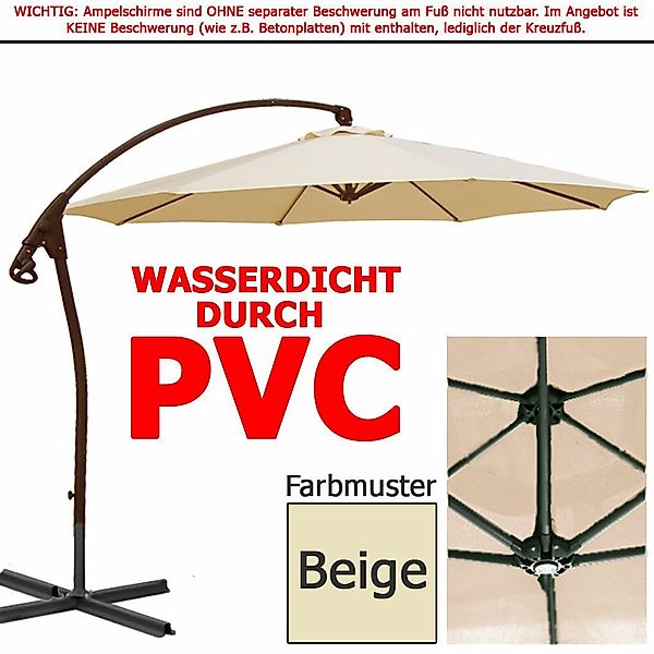 habeig Ampelschirm WASSERDICHT Ampelschirm 3m Marktschirm günstig online kaufen