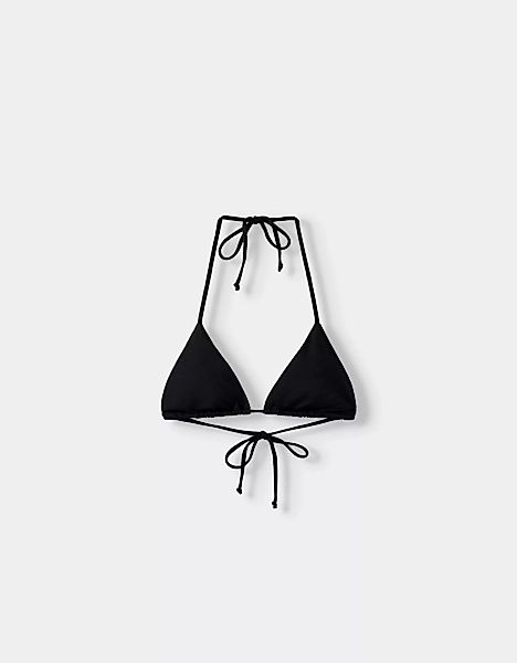 Bershka Bikinioberteil Mit Schmalen Bändern Damen Xl Schwarz günstig online kaufen