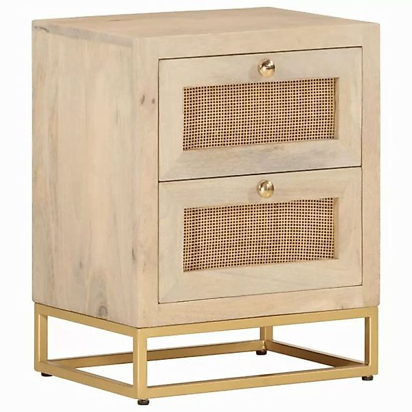 vidaXL Fächerschrank Nachttisch 40x30x50 cm Massivholz Mango und Eisen (1-S günstig online kaufen