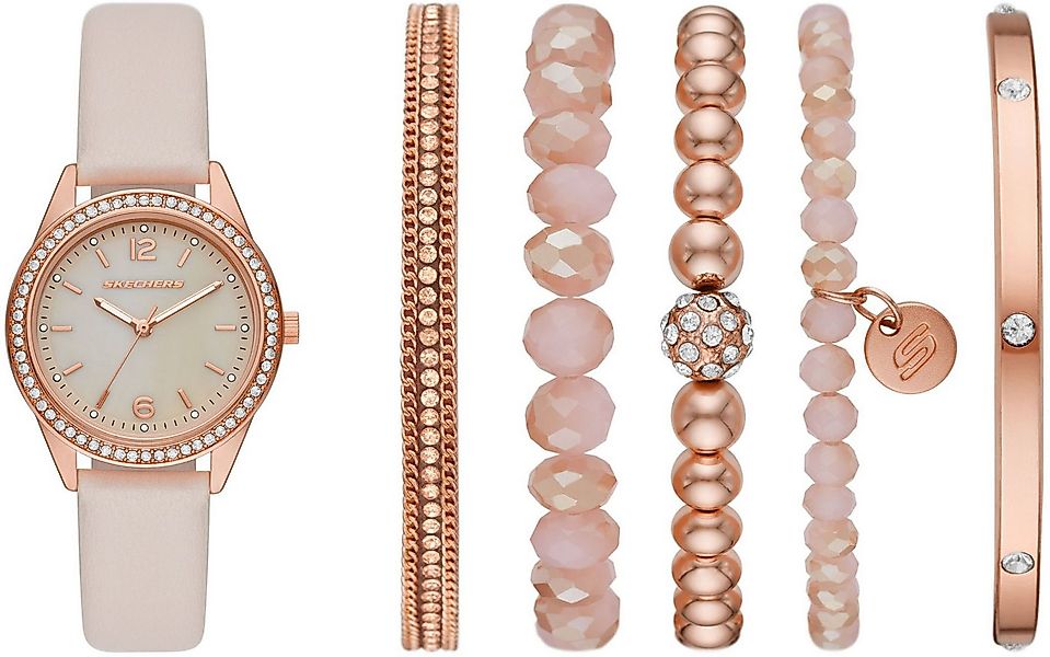 Skechers Quarzuhr SR9064, (Set, 6-tlg., mit 5 Schmuckarmbändern), Armbanduh günstig online kaufen