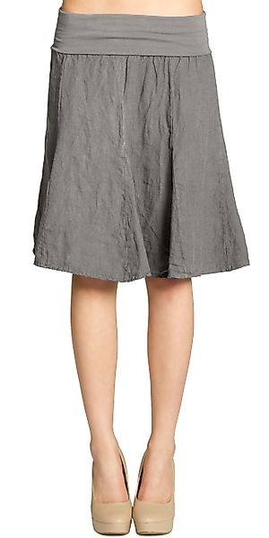 Caspar Faltenrock RO014 Damen Midi Leinenrock günstig online kaufen
