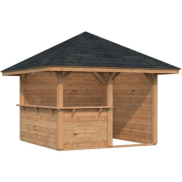 Palmako Holz-Pavillon Bianca 8,3 m² Set 3 Braun Tauchgrundiert günstig online kaufen